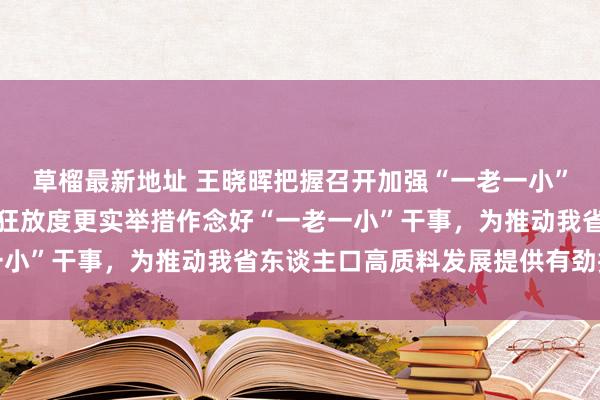 草榴最新地址 王晓晖把握召开加强“一老一小”干事谈话会强调：以更狂放度更实举措作念好“一老一小”干事，为推动我省东谈主口高质料发展提供有劲撑持