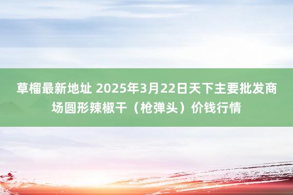 草榴最新地址 2025年3月22日天下主要批发商场圆形辣椒干（枪弹头）价钱行情
