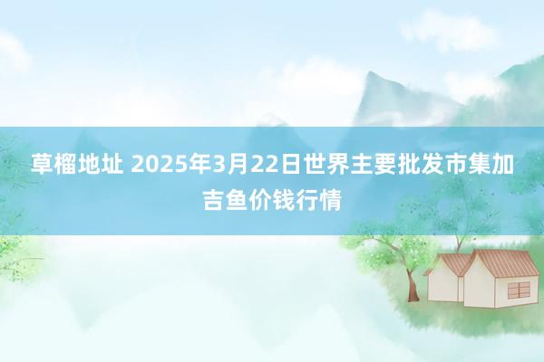 草榴地址 2025年3月22日世界主要批发市集加吉鱼价钱行情