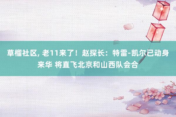 草榴社区， 老11来了！赵探长：特雷-凯尔已动身来华 将直飞北京和山西队会合