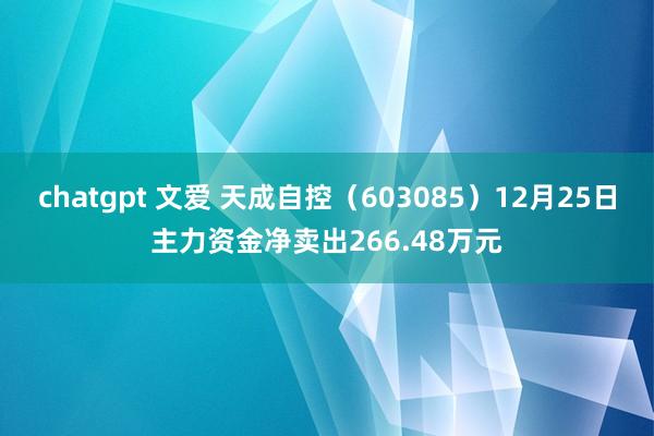 chatgpt 文爱 天成自控（603085）12月25日主力资金净卖出266.48万元