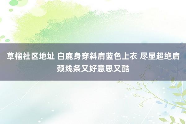 草榴社区地址 白鹿身穿斜肩蓝色上衣 尽显超绝肩颈线条又好意思又酷