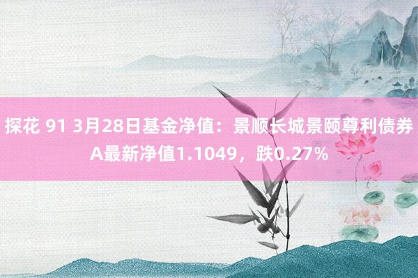 探花 91 3月28日基金净值：景顺长城景颐尊利债券A最新净值1.1049，跌0.27%