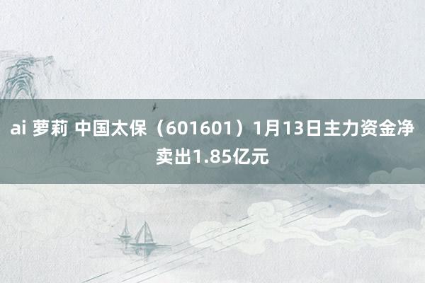 ai 萝莉 中国太保（601601）1月13日主力资金净卖出1.85亿元