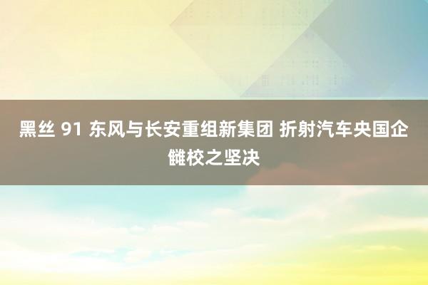 黑丝 91 东风与长安重组新集团 折射汽车央国企雠校之坚决