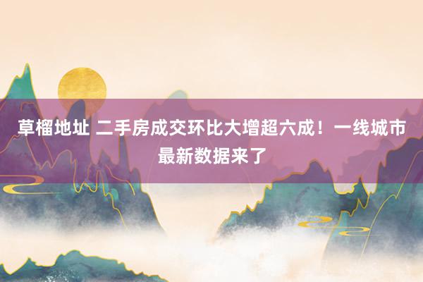 草榴地址 二手房成交环比大增超六成！一线城市最新数据来了