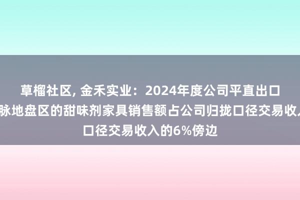 草榴社区， 金禾实业：2024年度公司平直出口老友意思国脉地盘区的甜味剂家具销售额占公司归拢口径交易收入的6%傍边