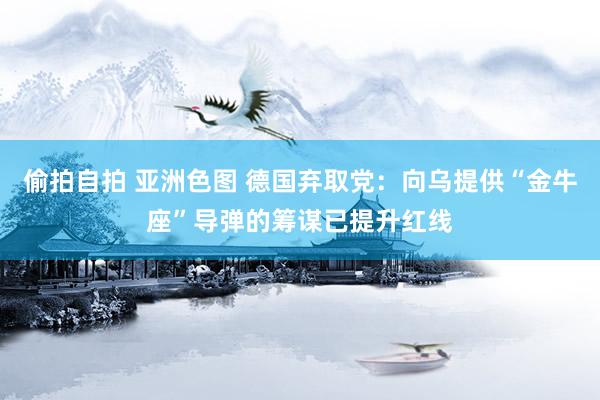 偷拍自拍 亚洲色图 德国弃取党：向乌提供“金牛座”导弹的筹谋已提升红线