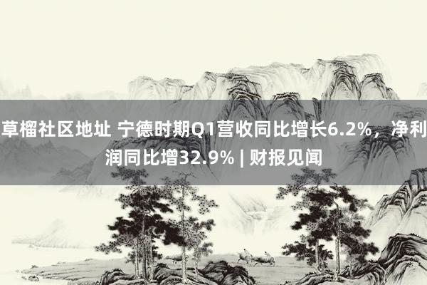 草榴社区地址 宁德时期Q1营收同比增长6.2%，净利润同比增32.9% | 财报见闻