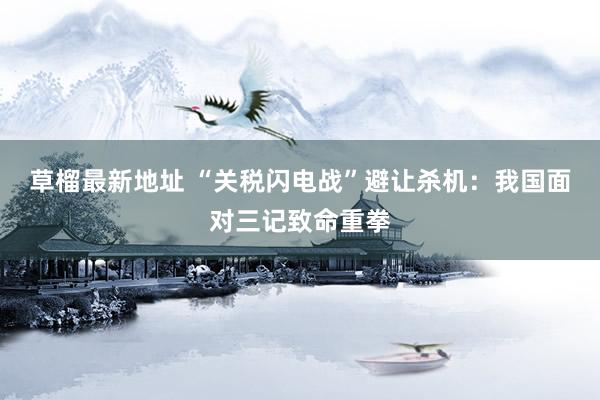 草榴最新地址 “关税闪电战”避让杀机：我国面对三记致命重拳
