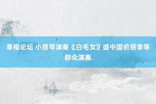 草榴论坛 小提琴演奏《白毛女》盛中国俞丽拿等群众演奏