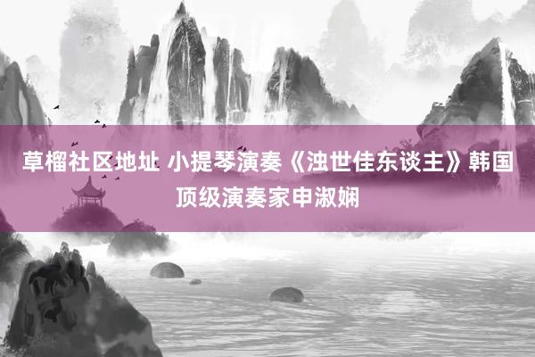 草榴社区地址 小提琴演奏《浊世佳东谈主》韩国顶级演奏家申淑娴
