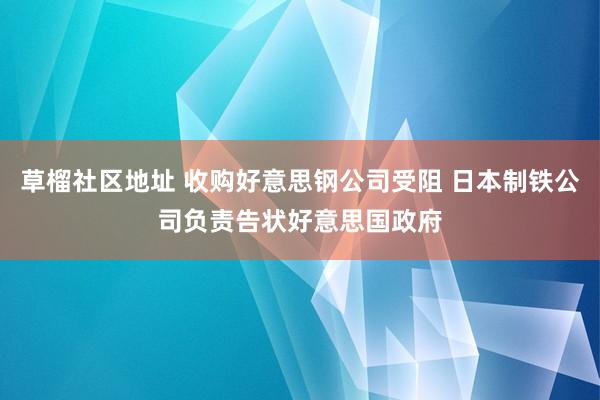 草榴社区地址 收购好意思钢公司受阻 日本制铁公司负责告状好意思国政府