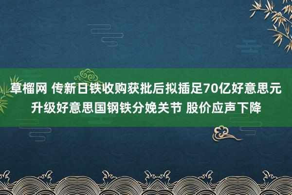 草榴网 传新日铁收购获批后拟插足70亿好意思元升级好意思国钢铁分娩关节 股价应声下降