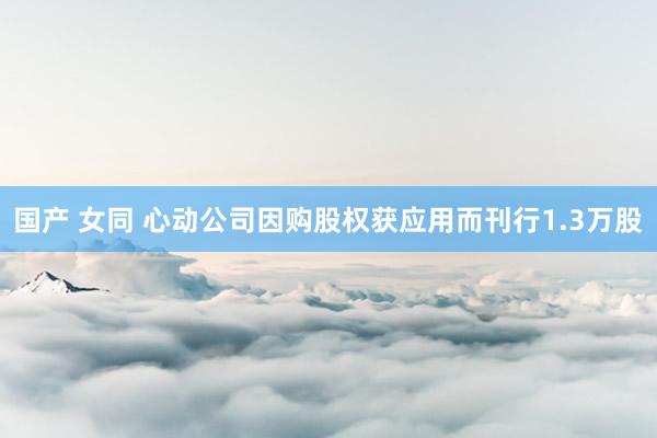 国产 女同 心动公司因购股权获应用而刊行1.3万股