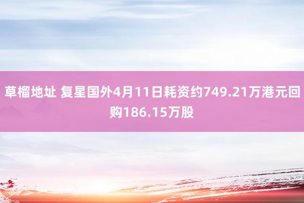 草榴地址 复星国外4月11日耗资约749.21万港元回购186.15万股