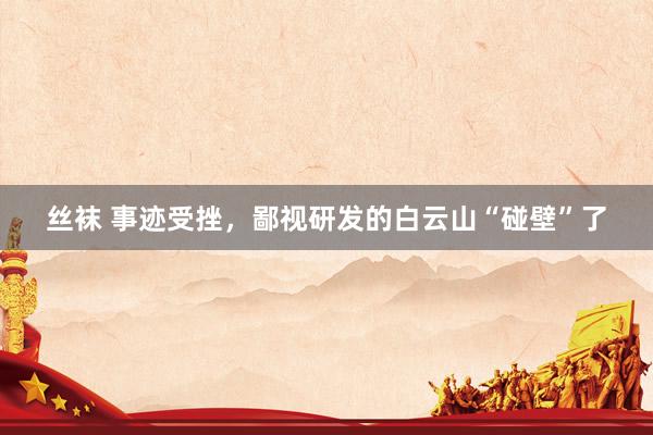 丝袜 事迹受挫，鄙视研发的白云山“碰壁”了