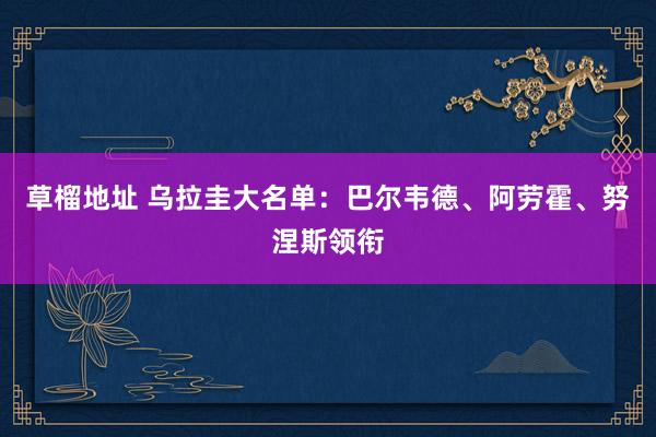 草榴地址 乌拉圭大名单：巴尔韦德、阿劳霍、努涅斯领衔