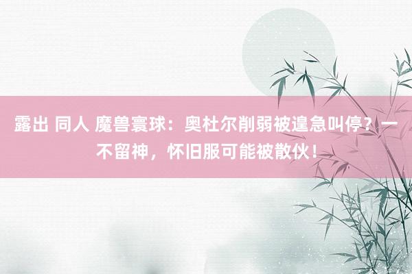 露出 同人 魔兽寰球：奥杜尔削弱被遑急叫停？一不留神，怀旧服可能被散伙！